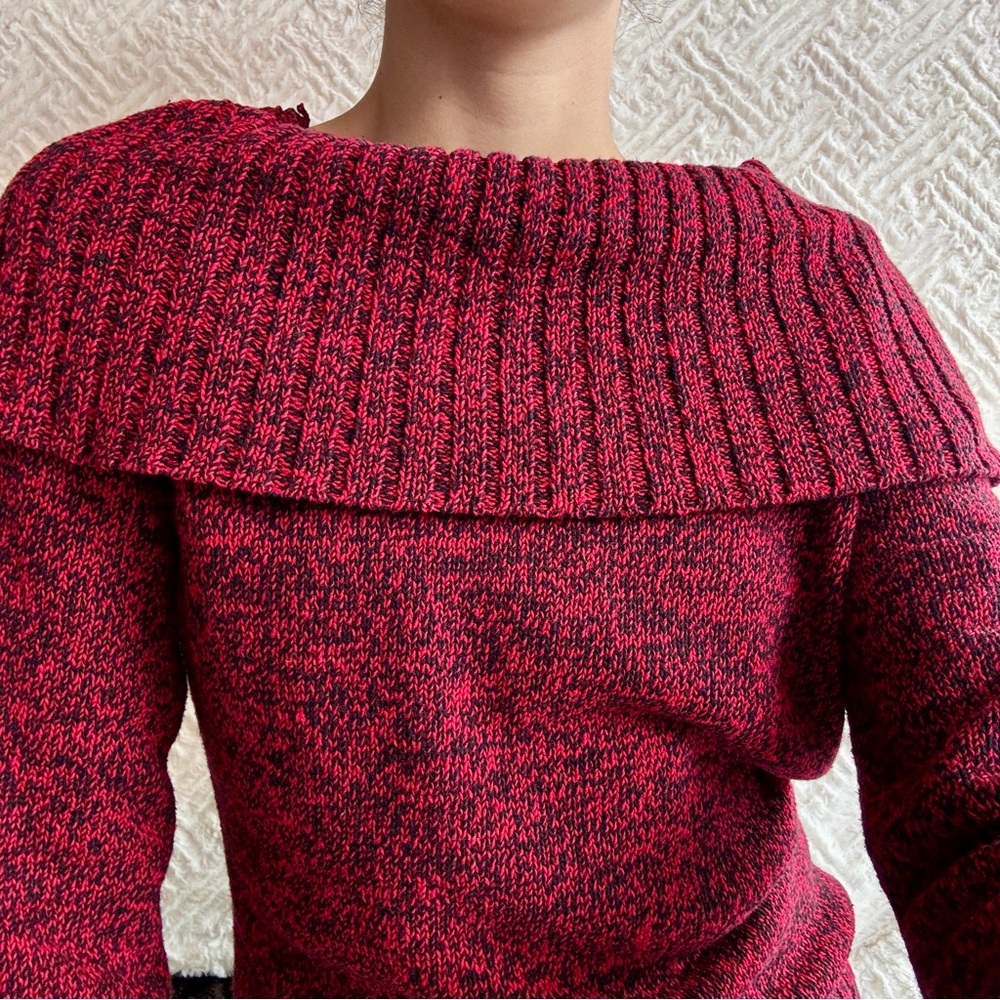 Ralph Lauren Off-the-Shoulder Red Sweater